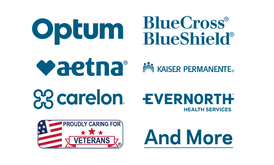 Accepted Insurance: Optum, Blue Cross Blue Shield, Aetna, Kaiser Permanente, Carelon, Evernorth, Proudly Caring for Veterans