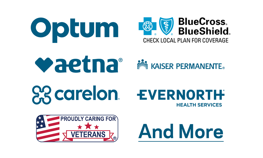 Accepted Insurance: Optum, Blue Cross Blue Shield, Aetna, Kaiser Permanente, Carelon, Evernorth, Proudly Caring for Veterans