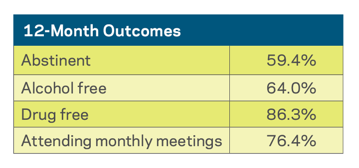 Inpatient Residential 12 Month Outcomes Graph